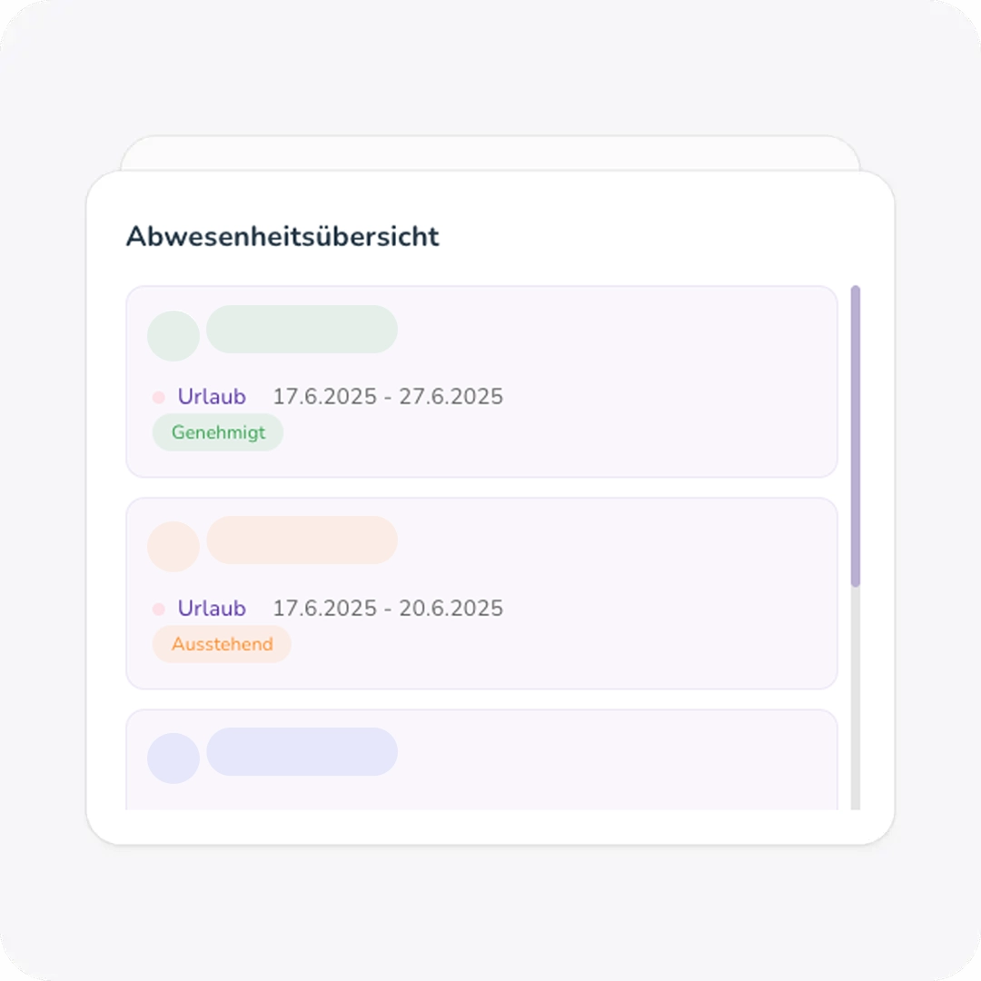 Abwesenheitsverwaltung Dashboard